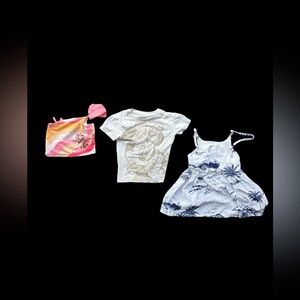 ✨3 Set Disney Junior Minnie Mouse top set with white and blue beach dress✨